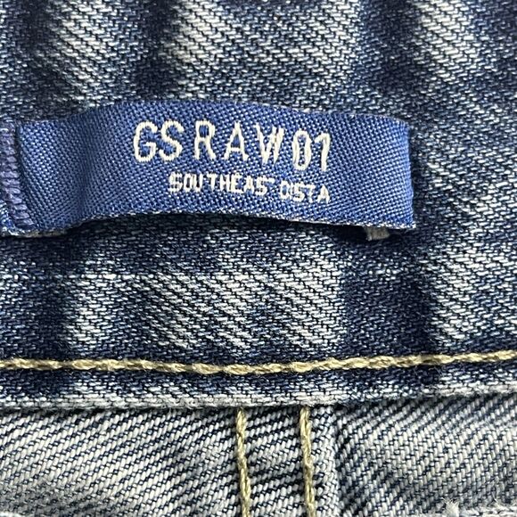 G-Star Raw Jeans Mens 30x32 (27L) 3301 Slim Straight Blue Denim Distressed - Picture 10 of 16